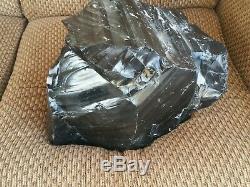 Énorme Raw Piece Obsidian Pur 66lb Noir Grand Boulder Naturel