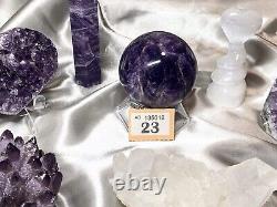 Ensemble-cadeau de guérison en cristal d'améthyste, sélénite, fluorite et quartz de qualité AA en 8 pièces