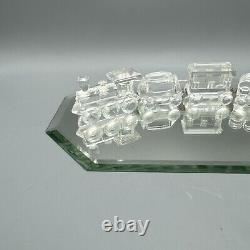 Ensemble de train en cristal Swarovski Locomotion de 5 pièces sur piste miroir