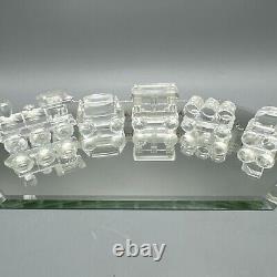 Ensemble de train en cristal Swarovski Locomotion de 5 pièces sur piste miroir