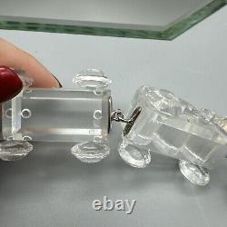 Ensemble de train en cristal Swarovski Locomotion de 5 pièces sur piste miroir