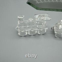 Ensemble de train en cristal Swarovski Locomotion de 5 pièces sur piste miroir