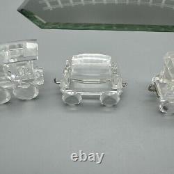 Ensemble de train en cristal Swarovski Locomotion de 5 pièces sur piste miroir