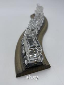 Ensemble de train en cristal argenté Swarovski de 6 pièces avec présentoir de voie personnalisée, MIB