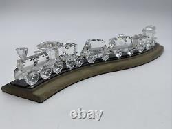 Ensemble de train en cristal argenté Swarovski de 6 pièces avec présentoir de voie personnalisée, MIB