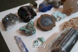 Ensemble mixte de 18 pièces : Roche, Fossile, Minéral, Cristal