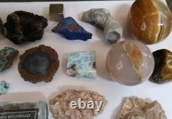 Ensemble mixte de 18 pièces : Roche, Fossile, Minéral, Cristal