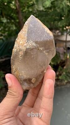 Étonnant morceau de cristal de quartz fumé avec terminaison gravée du Pakistan