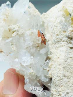 Excellente Brookite avec des cristaux de quartz complets, belle pièce de collection