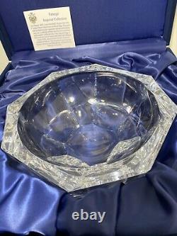 Faberge Imperial Collection Crystal Bowl Center Pièce Nouveau Rare Cut Vintage