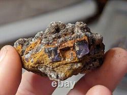 Fluorite violette plate, vente en gros de 18 pièces, réactif aux UV, Ojuela, Mexique