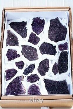 Génial! Purple Améthyst Crystals Specimen Lot De 19 Pièces D'alacam, Turquie