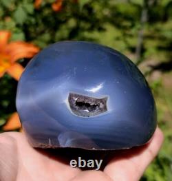 Géode d'améthyste d'Uruguay, belle améthyste noire 1lb 11oz, pièce de collection