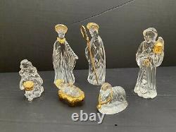 Gorham Crystal/gold Nativity Set 12 Pièces Menthe