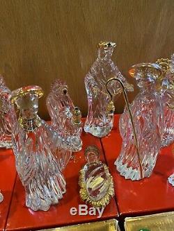 Gorham Nativité Crystal Set 16 Pièces Rares Aubergiste, Batteur, Millennium Ange