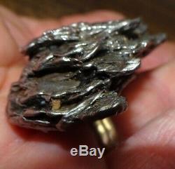 Grand 120 Gm Campo Del Cielo Meteorite Crystal! Piece Grande Grande Taille Avec Support