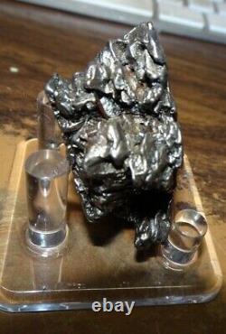 Grand 122gm Campo Del Cielo Meteorite Crystal! Piece Grande Grande Taille Avec Support