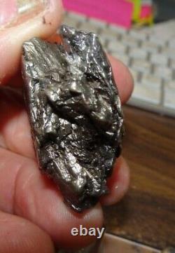 Grand 122gm Campo Del Cielo Meteorite Crystal! Piece Grande Grande Taille Avec Support