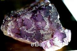 Grand Écran Naturel Fluorite Crystal Pièce En Escalier 309g