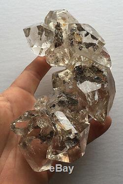 Grand Groupe De Demi-lune De Diamant De Haute Qualité Ny Herkimer, Pièce De Collection-rf