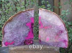 Grande Agate Cristal Fins De Livre / Pièce D'affichage Teinte Rose Chaud 3,42kg Omni Nouveau Âge