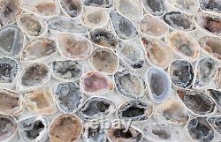 Grandes géodes d'agate Oco, moitiés de druse de cristal naturel Choisissez combien de pièces