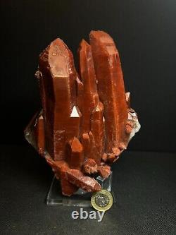 Grappe de Quartz Hématite Rouge du Maroc - Décoration d'intérieur, Pièce Maîtresse