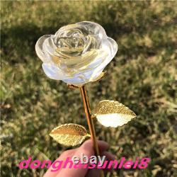 Gros Cristal de Quartz Naturel Mélangé Rose Sculpté Reiki Cadeau de Guérison en Cristal