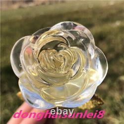Gros Cristal de Quartz Naturel Mélangé Rose Sculpté Reiki Cadeau de Guérison en Cristal