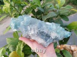 Grosse Pièce 2,1kg Fluorite Bleue Et Quartz, Mine Du Burc, Tarn, France
