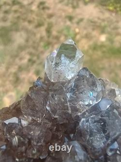 Herkimer ? Perchers On ? Plaque de Druze Fumée (Pièce Rare) Minéralogiste Direct