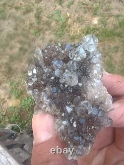 Herkimer ? Perchers On ? Plaque de Druze Fumée (Pièce Rare) Minéralogiste Direct