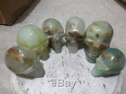 Los De 6 Morceaux De Crâne Andal Bleu Opal Naturel Poli Gold Skull Skull