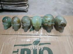 Los De 6 Morceaux De Crâne Andal Bleu Opal Naturel Poli Gold Skull Skull