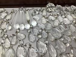Lot aléatoire de pièces de lampes de lustre en prisme de cristal - des centaines de pièces polies, 8 livres.