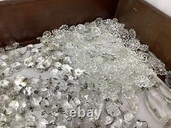 Lot aléatoire de pièces de lampes de lustre en prisme de cristal - des centaines de pièces polies, 8 livres.