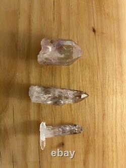 Lot de 3 Pièces de Quartz Brandberg de Goboboseb Namibie de Haute Qualité en Cristal
