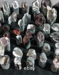 Lot de 60 pièces de cristaux de géode de scolécite, cristal/minéral naturel