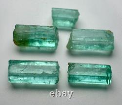 Lot de Cristaux Émeraude Verts Panjshir Top @AFG. 5 Pièces 8,8 Carats