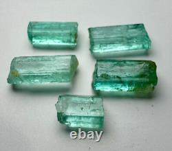 Lot de Cristaux Émeraude Verts Panjshir Top @AFG. 5 Pièces 8,8 Carats