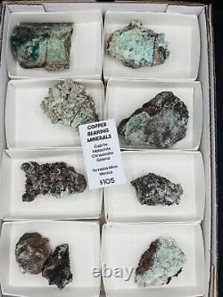 Lot de gros de spécimens de minéraux / cristaux de cuivre