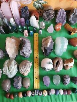 Lot en gros de roches fossiles minéraux cristaux 200 pièces