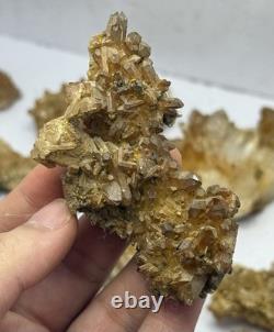 Meilleures pièces de cristaux de quartz jaune en fer, 58 pièces