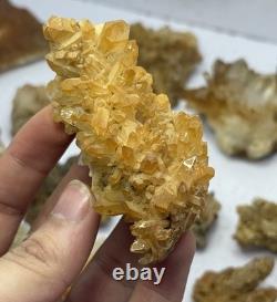 Meilleures pièces de cristaux de quartz jaune en fer, 58 pièces