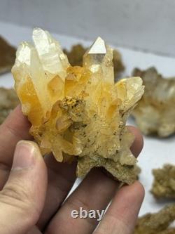 Meilleures pièces de cristaux de quartz jaune en fer, 58 pièces