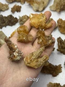 Meilleures pièces de cristaux de quartz jaune en fer, 58 pièces