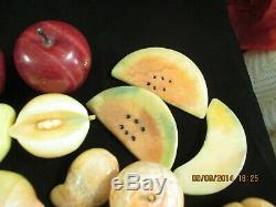 Millésime 21 Pièces En Pierre De Quartz En Marbre Albâtre Fruit 3 Œufs Exceptionnels