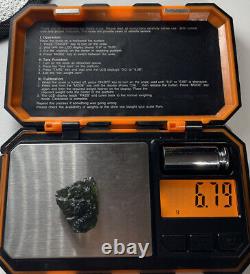 Moldavite Brut 6,79grams/33.95ct Grade A Pièce De Manteau En Cristal République Tchèque