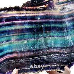 Natural Rainbow Fluorite Crystal Slab Quartz Piece Healing Specimen Stone 6,43lb