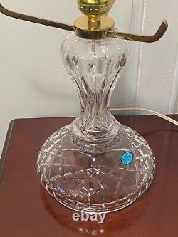 Nouveau! Vintage Waterford Crystal 17 Tall 2-piece Lampe Électrique Hurricane Irlande